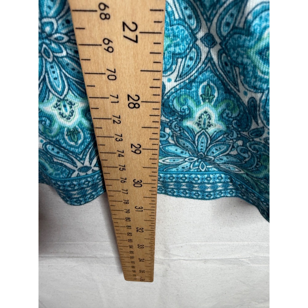 J. Jill Linen Blend Split Neck Tunic size Medium Dragonfly Blue - Picture 8 of 8